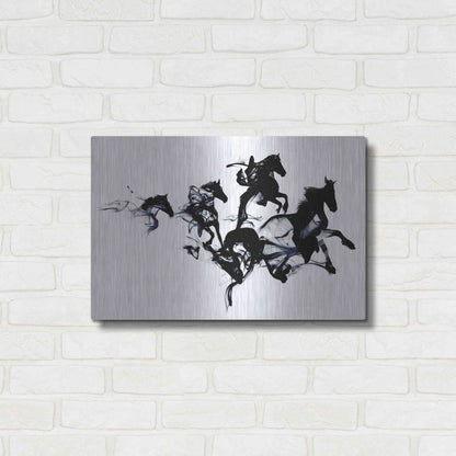 Luxe Metal Art 'Black Horses' by Robert Farkas, Metal Wall Art,24x16