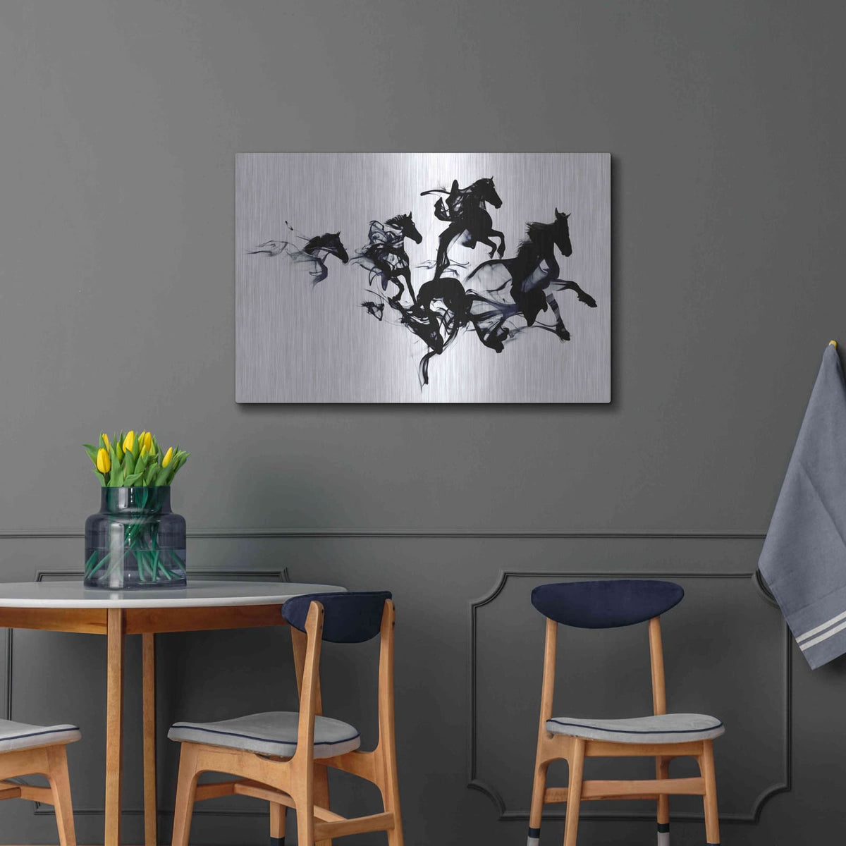 'Black Horses' by Robert Farkas – Metal Wall Art, 36x24 room view