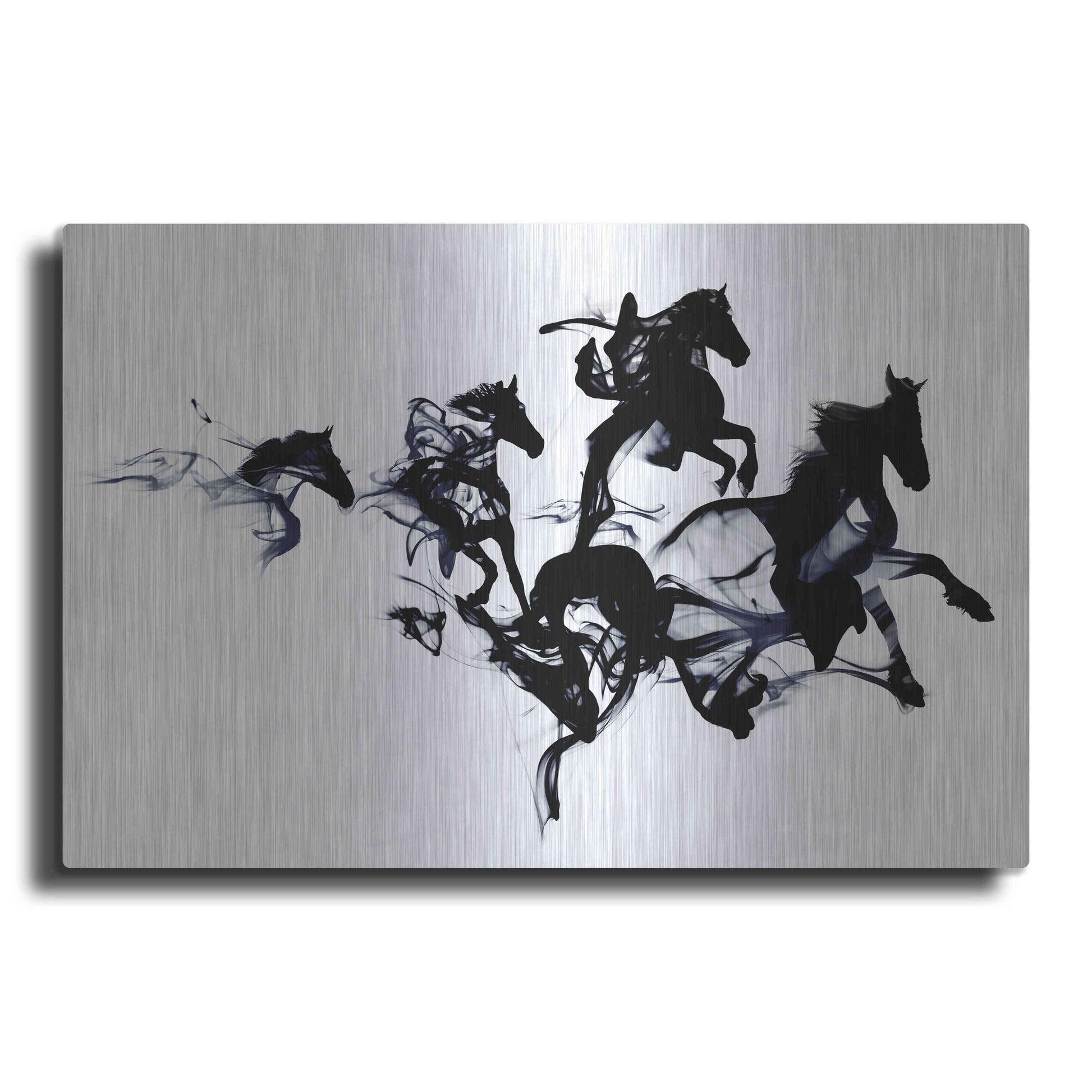 Luxe Metal Art 'Black Horses' by Robert Farkas, Metal Wall Art