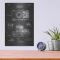 'Camera, 1936 Blueprint Patent Chalkboard' – Metal Wall Art, 12x16 room view