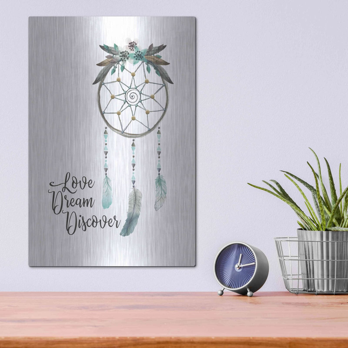 'Watercolor Dreamcatcher' by Seven Trees Design – Metal Wall Art, 12x16 room view