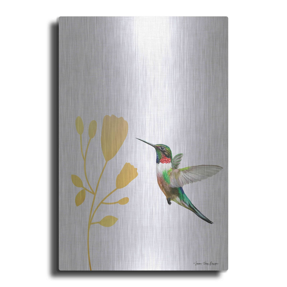 'Hummingbird and the Flower' by Seven Trees Design – Metal Wall Art