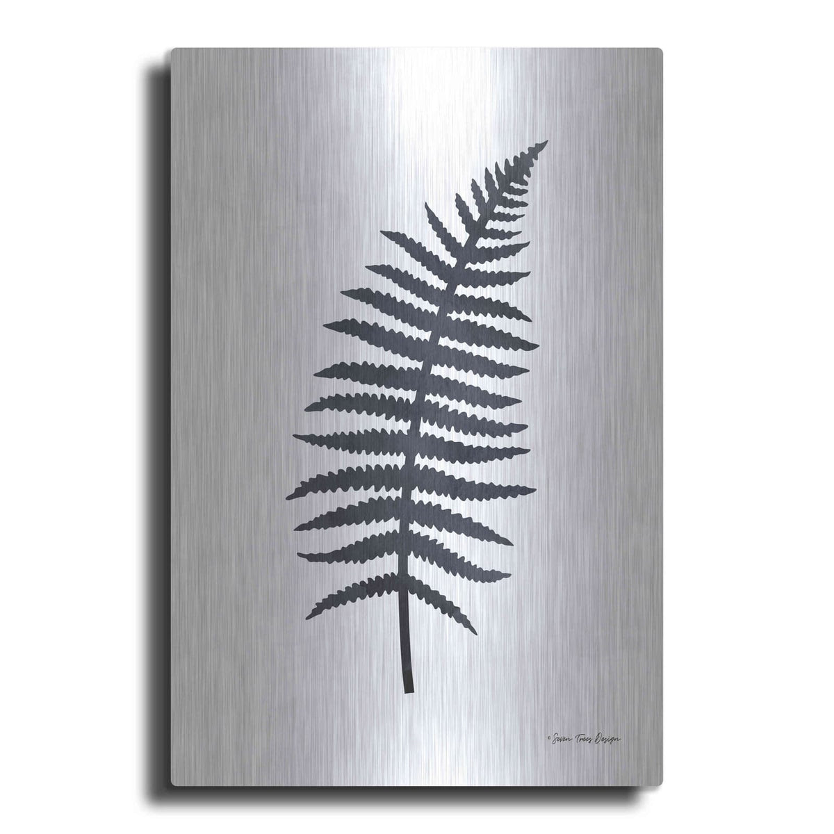 'Watercolor Black Plant I' by Seven Trees Design – Metal Wall Art