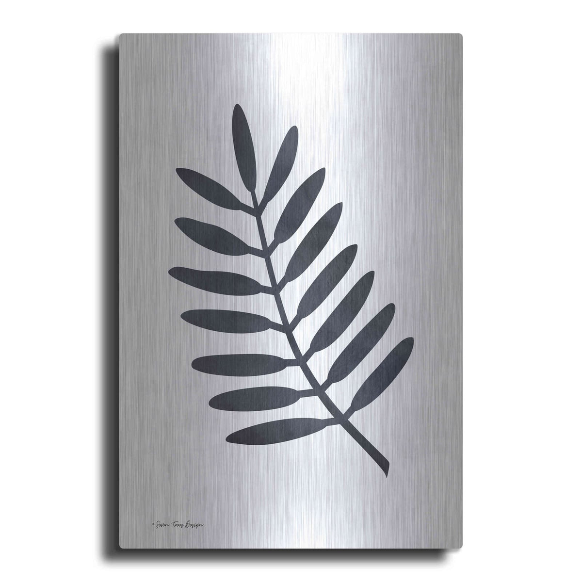 'Watercolor Black Plant II' by Seven Trees Design – Metal Wall Art