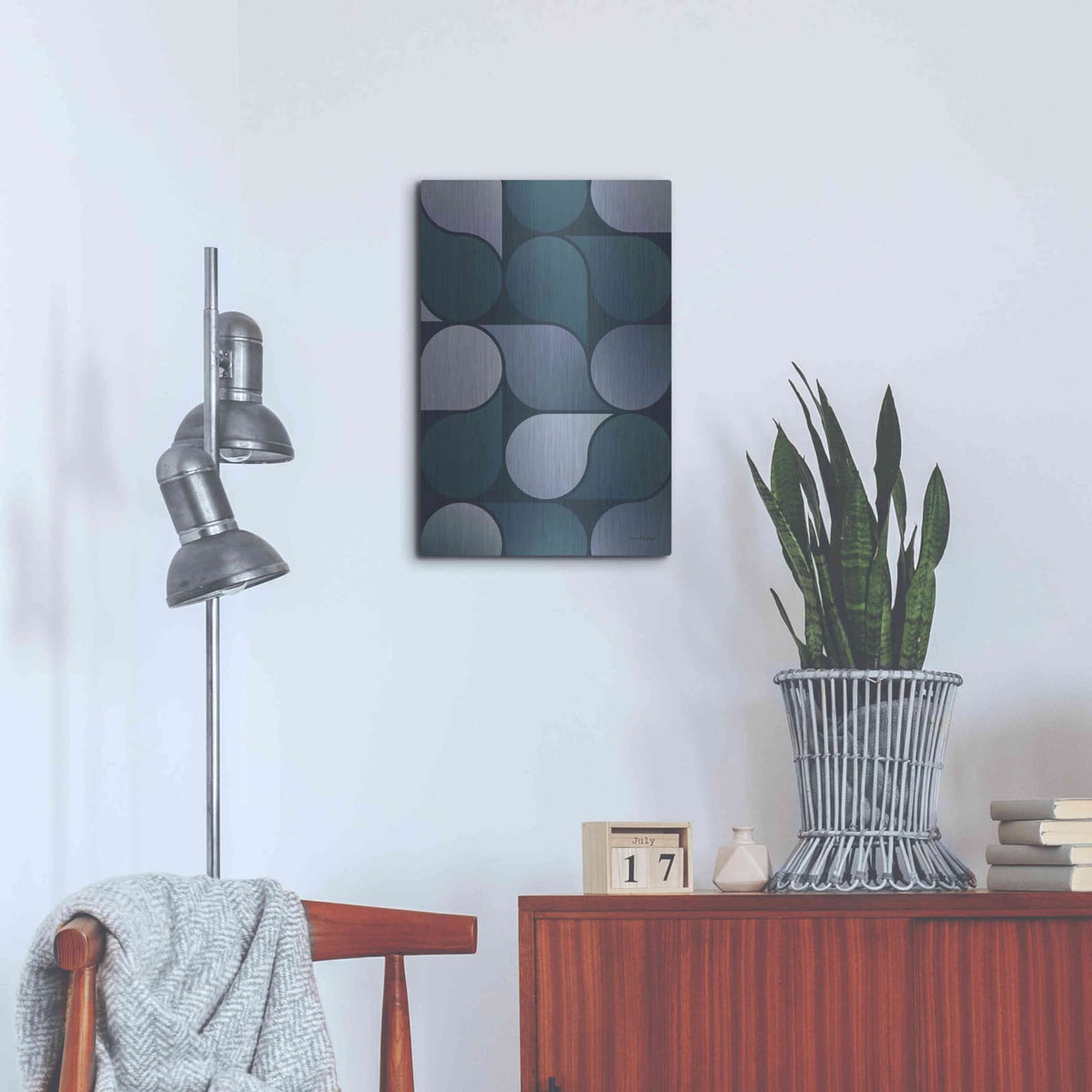 'Geometric Loop' by Seven Trees Design – Metal Wall Art, 16x24 room view