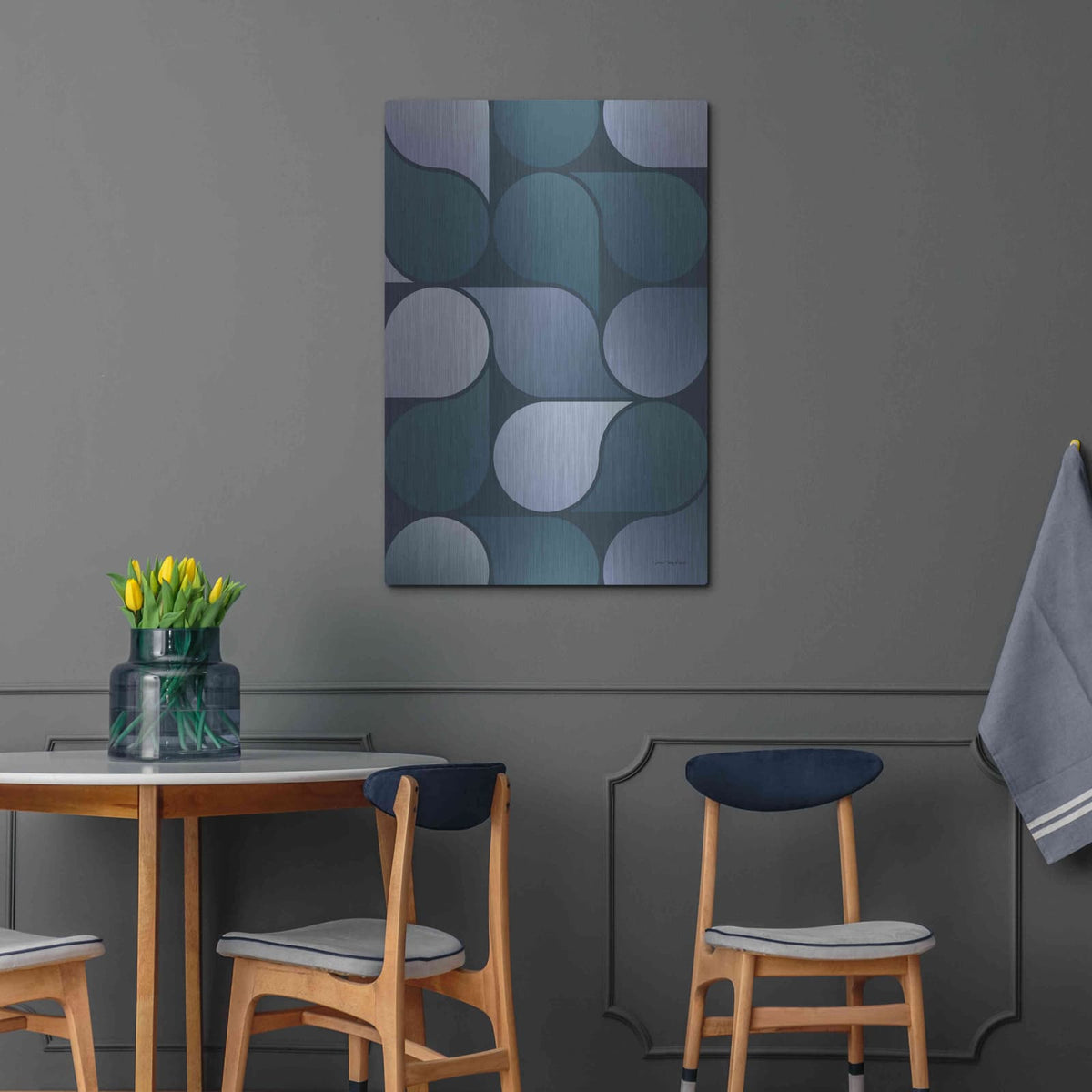 'Geometric Loop' by Seven Trees Design – Metal Wall Art, 24x36 room view