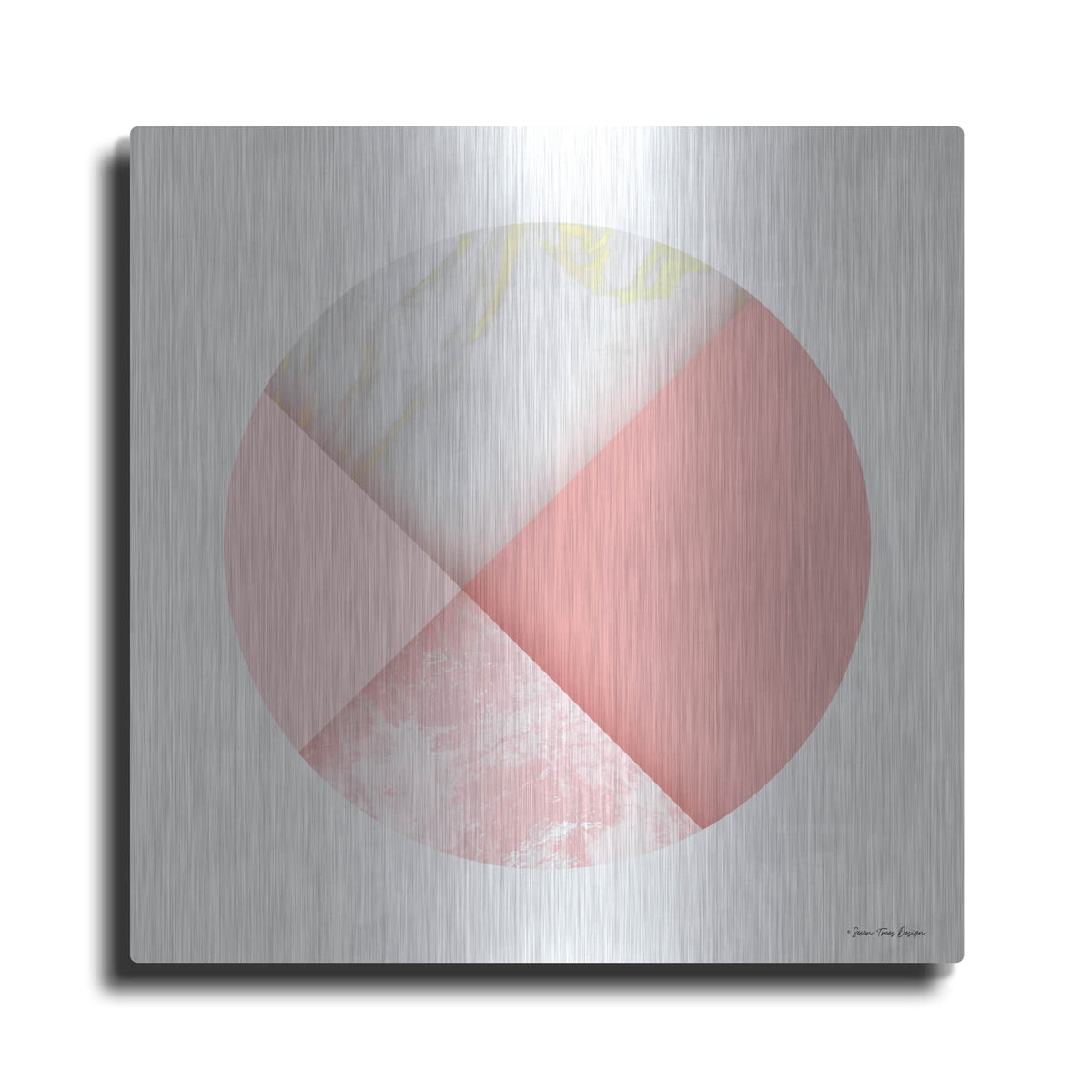 'Pink Marble Circle I' by Seven Trees Design – Metal Wall Art