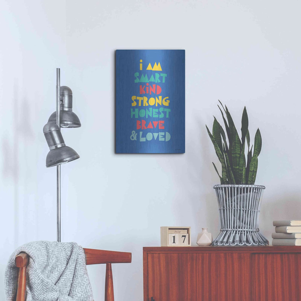 'I Am Smart..' by Seven Trees Design – Metal Wall Art, 16x24 room view