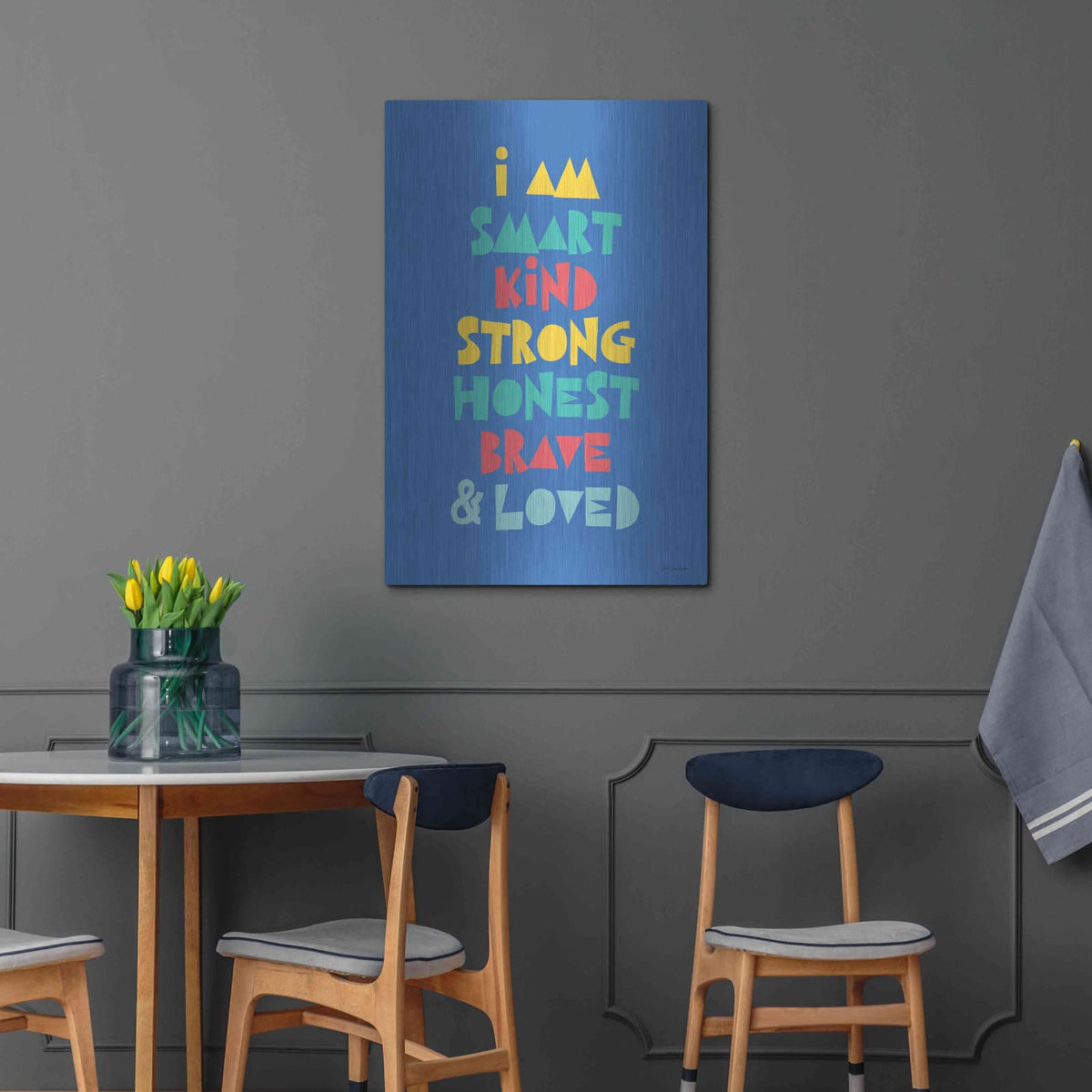 'I Am Smart..' by Seven Trees Design – Metal Wall Art, 24x36 room view