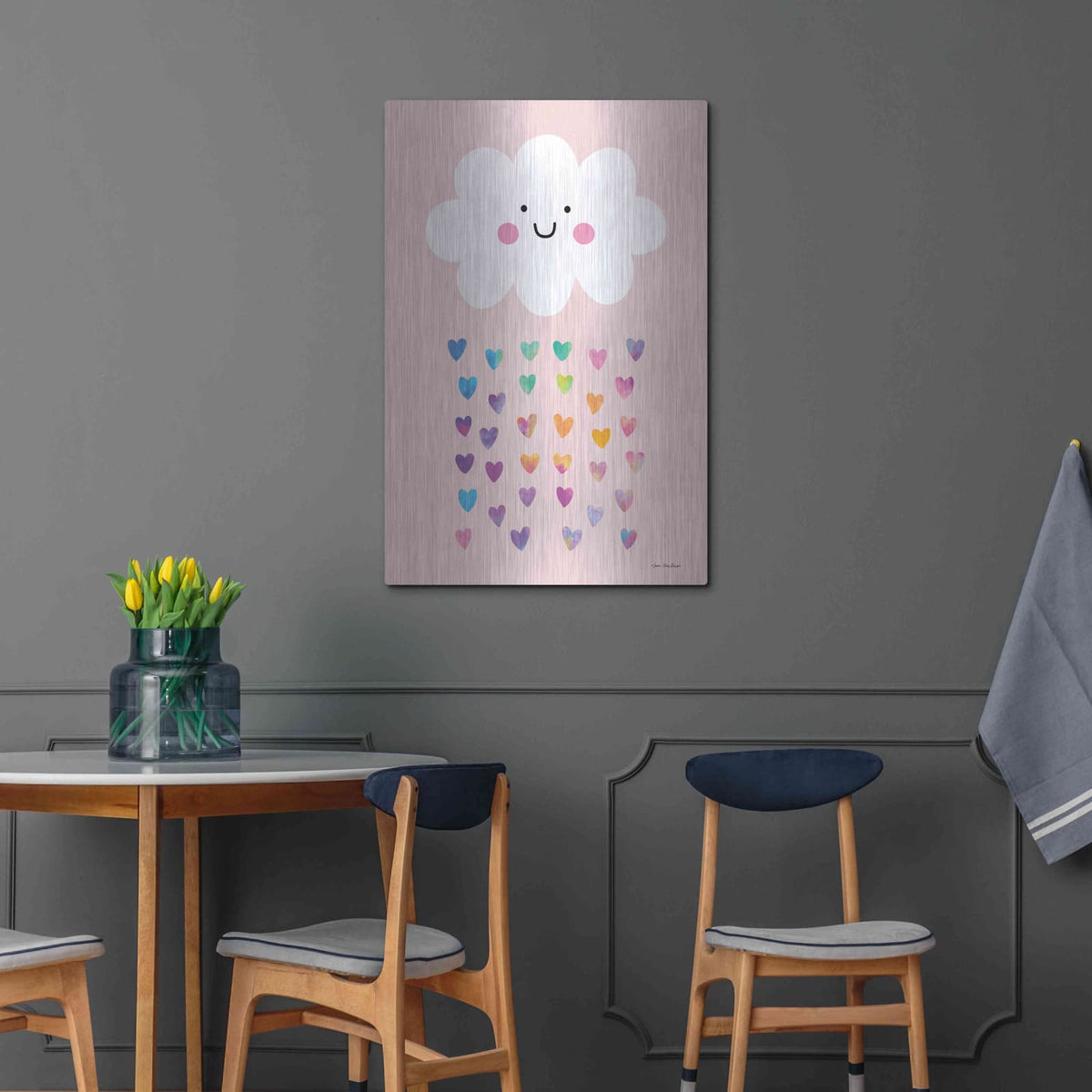 'Happy Cloud' by Seven Trees Design – Metal Wall Art, 24x36 room view