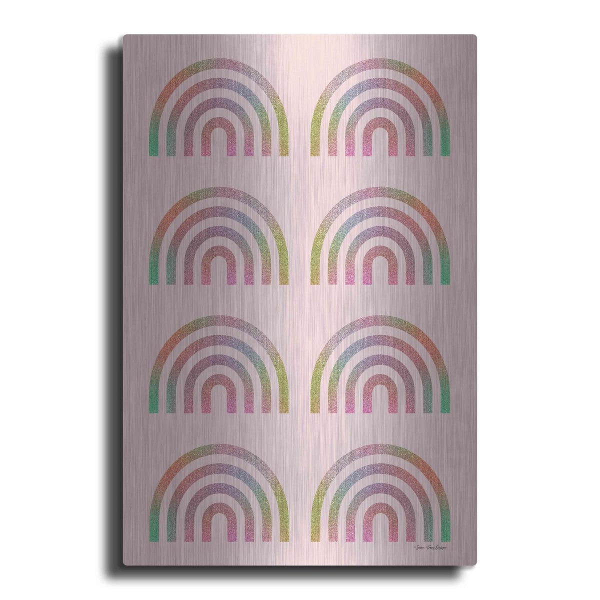'Happy Glitter Rainbows' by Seven Trees Design – Metal Wall Art