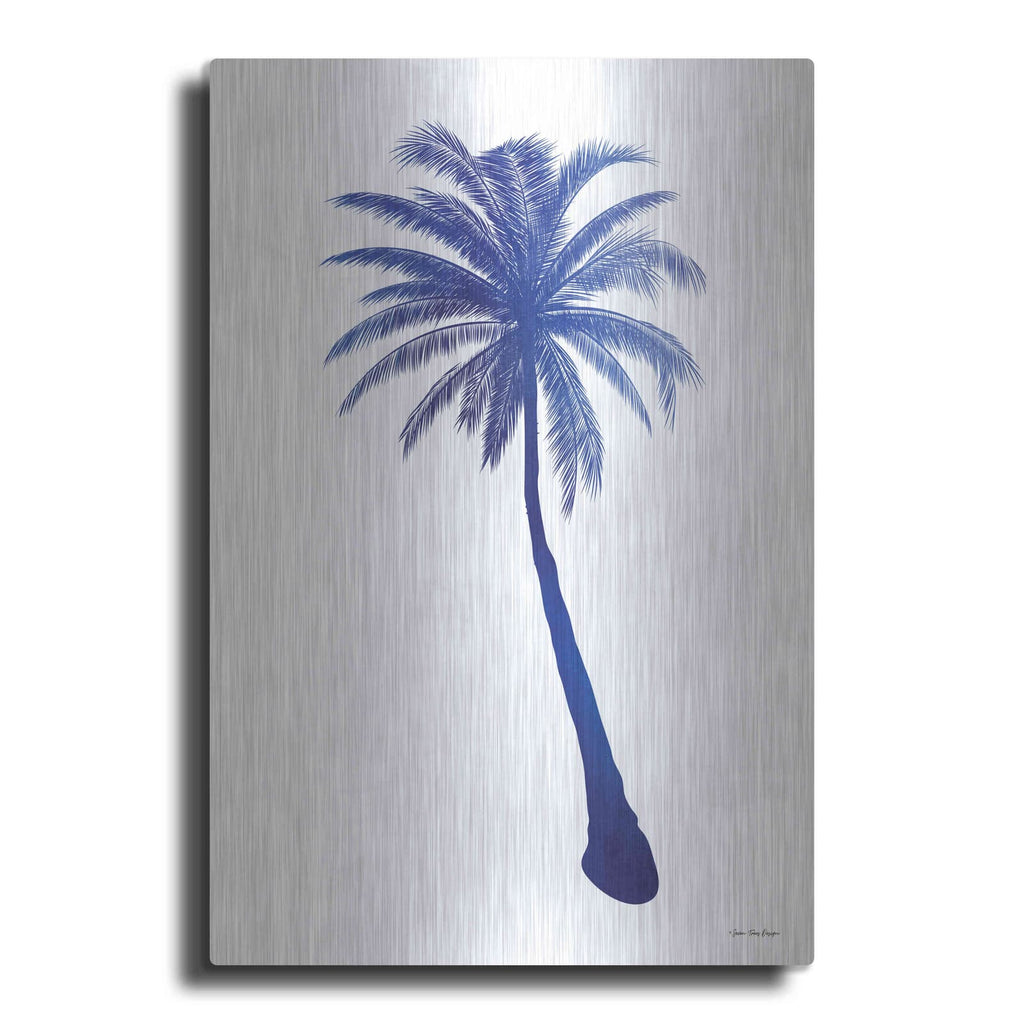 'Blue Palm Tree I' by Seven Trees Design – Metal Wall Art