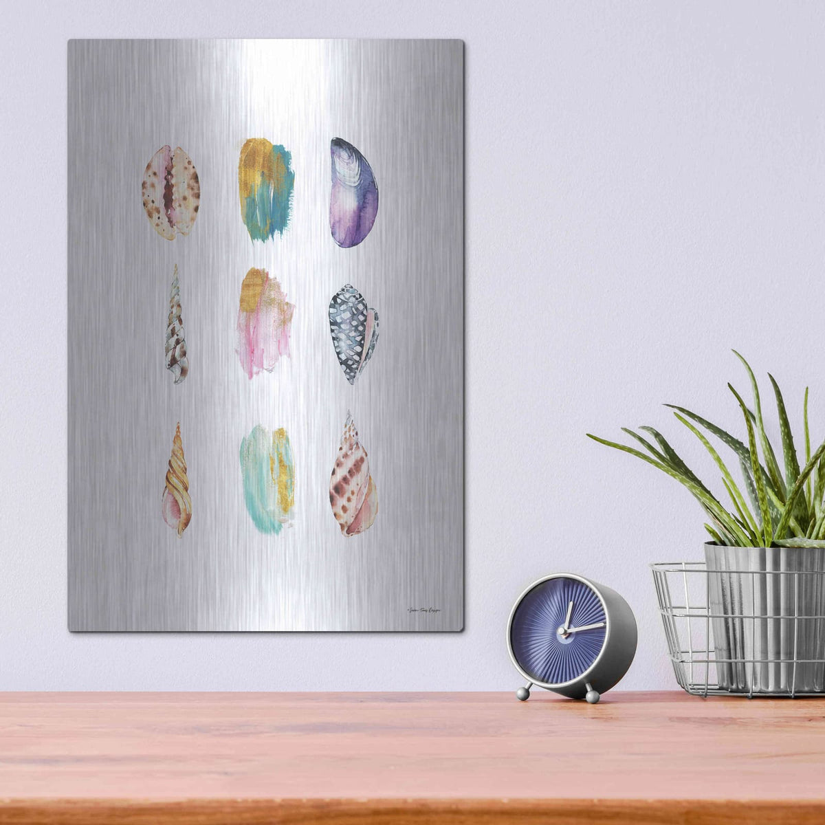 'Sea and Brush Strokes I' by Seven Trees Design – Metal Wall Art, 12x16 room view