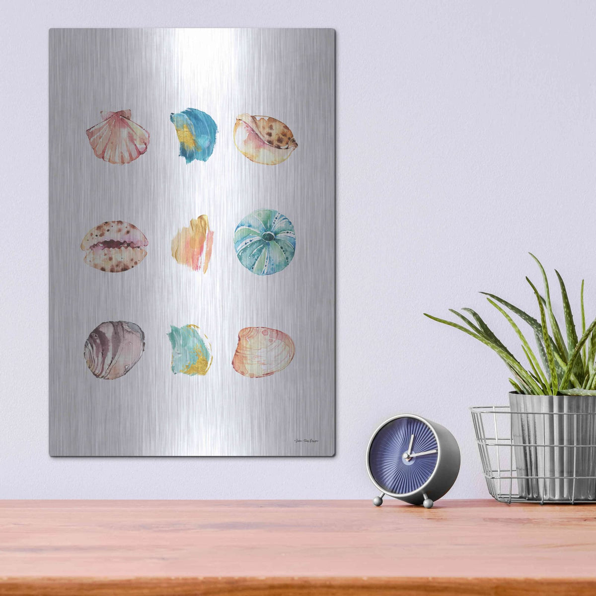 'Sea and Brush Strokes II' by Seven Trees Design – Metal Wall Art, 12x16 room view
