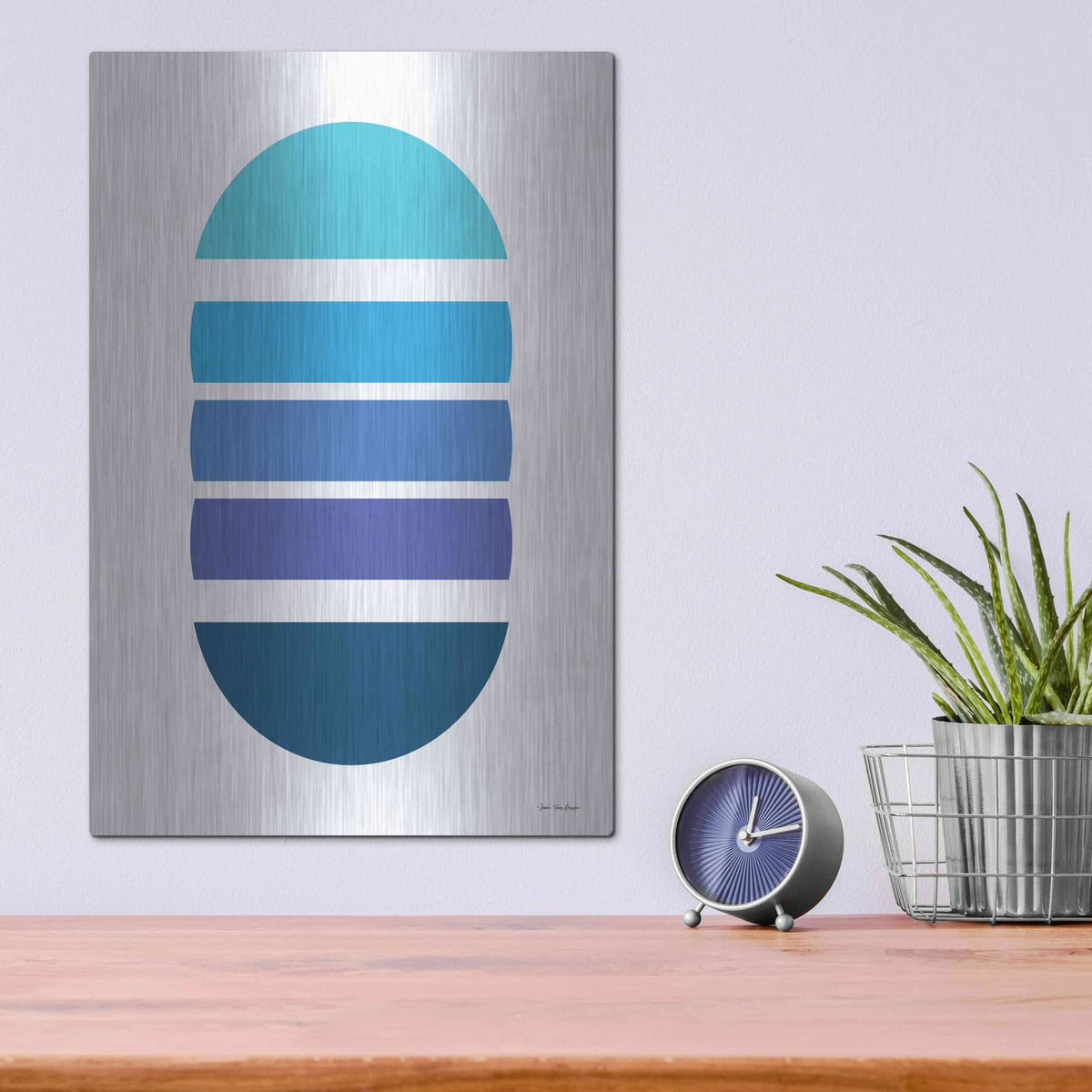 'Modern Geometry II' by Seven Trees Design – Metal Wall Art, 12x16 room view