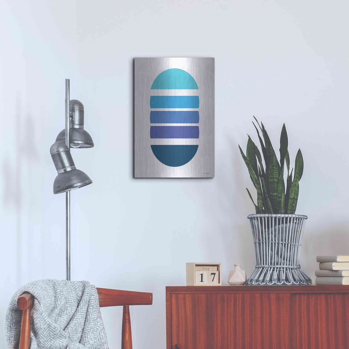 'Modern Geometry II' by Seven Trees Design – Metal Wall Art, 16x24 room view