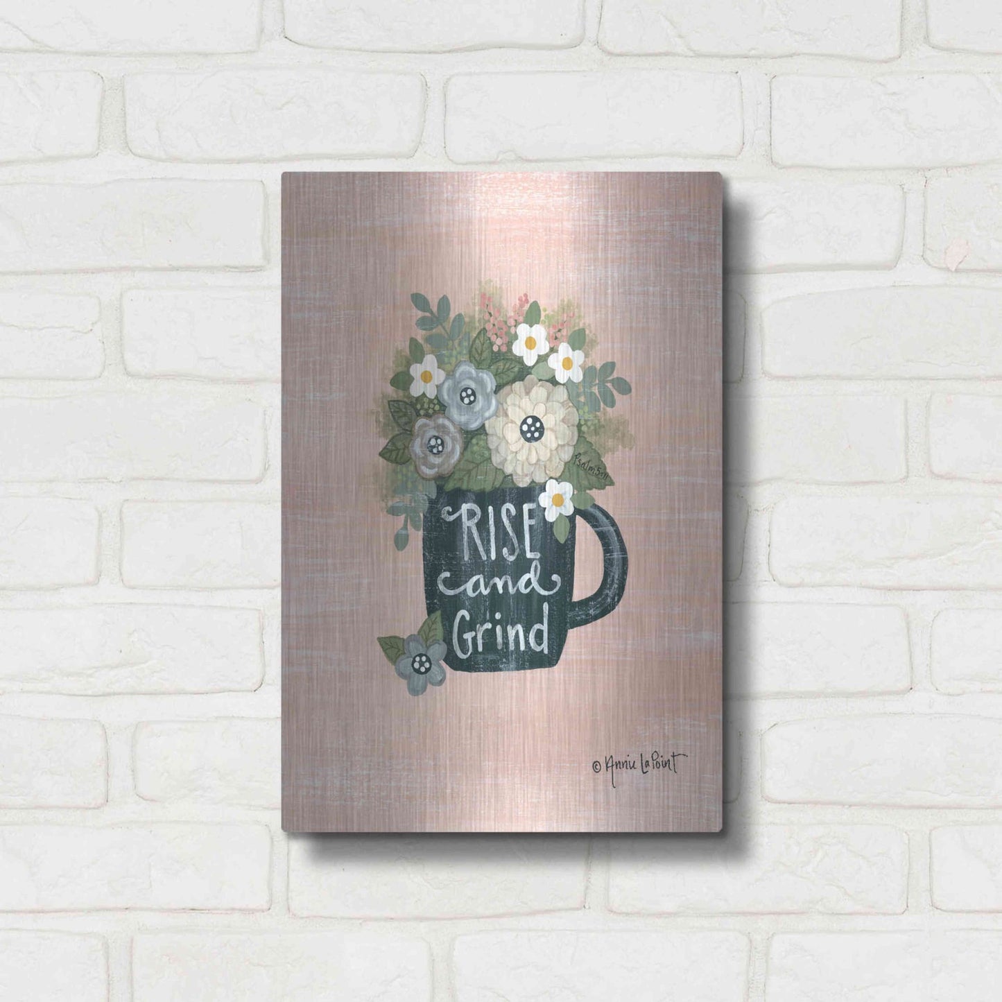 Luxe Metal Art 'Rise and Grind' by Annie LaPoint, Metal Wall Art,12x16