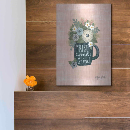 Luxe Metal Art 'Rise and Grind' by Annie LaPoint, Metal Wall Art,12x16