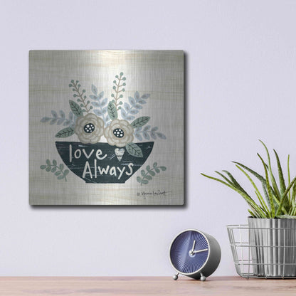 Luxe Metal Art 'Love Always' by Annie LaPoint, Metal Wall Art,12x12