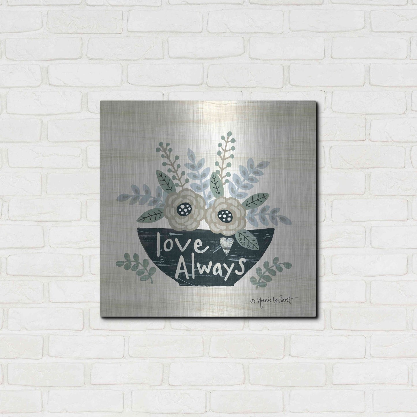 Luxe Metal Art 'Love Always' by Annie LaPoint, Metal Wall Art,24x24