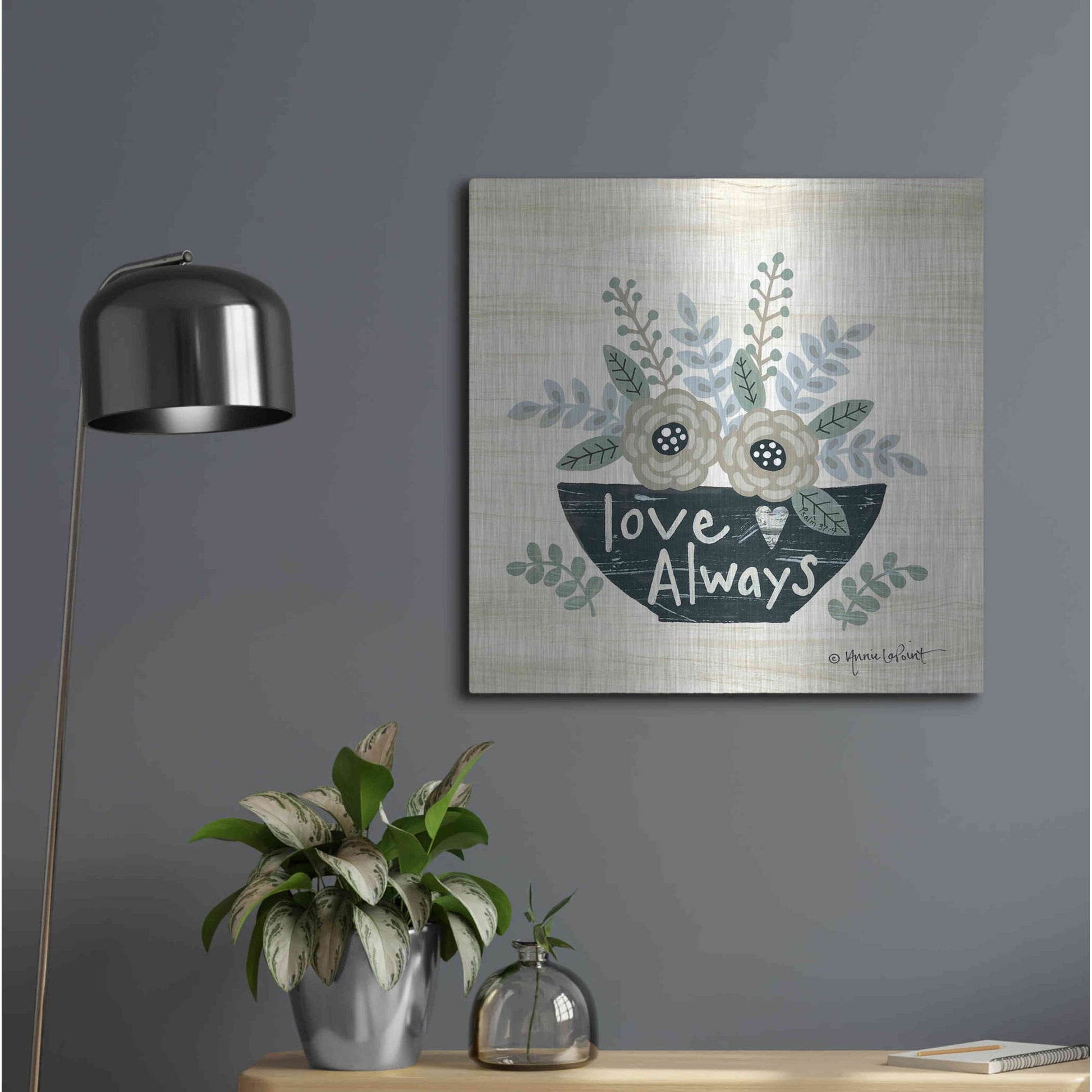 Luxe Metal Art 'Love Always' by Annie LaPoint, Metal Wall Art,24x24