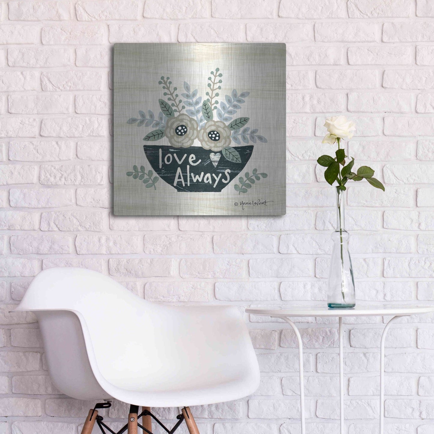 Luxe Metal Art 'Love Always' by Annie LaPoint, Metal Wall Art,24x24