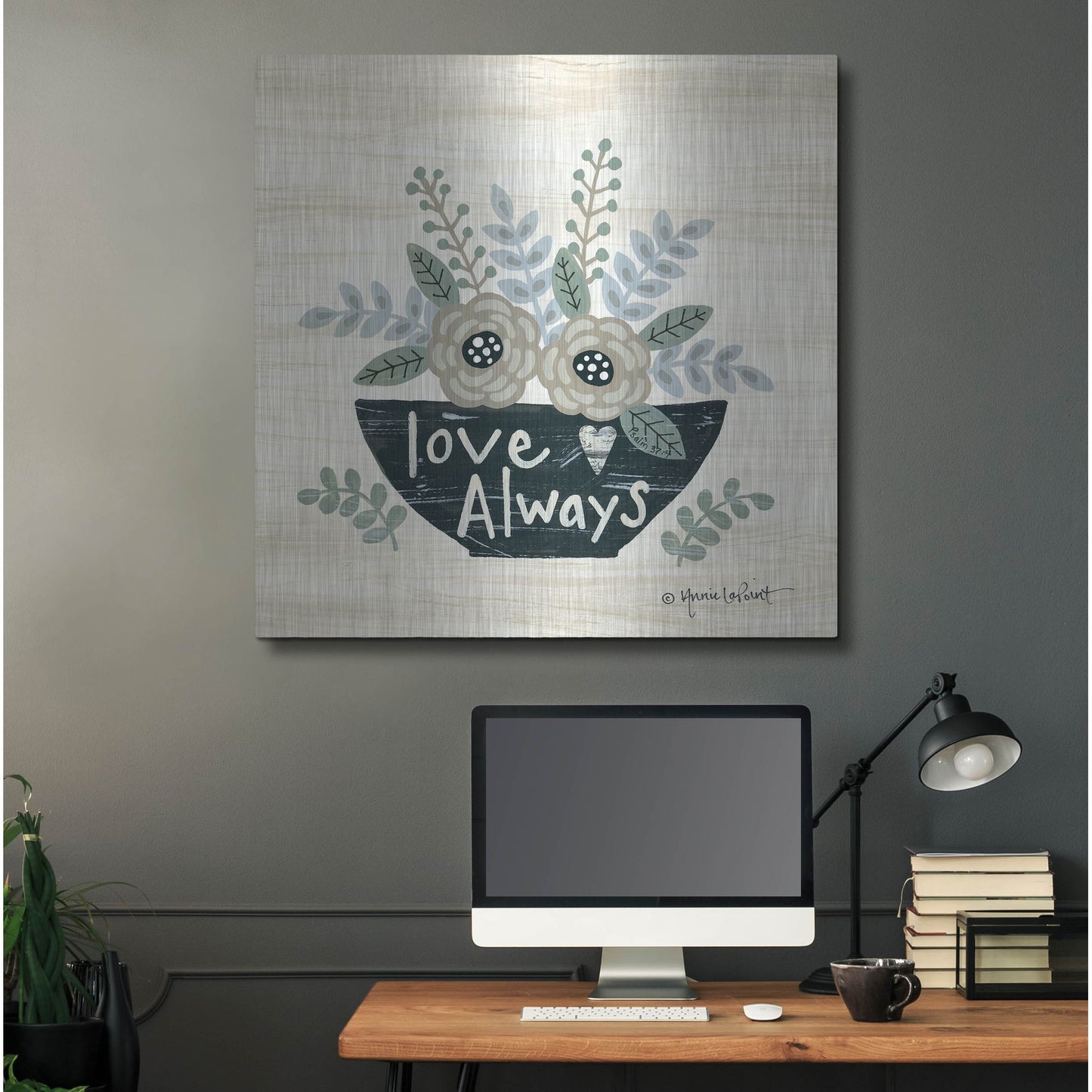 Luxe Metal Art 'Love Always' by Annie LaPoint, Metal Wall Art,36x36