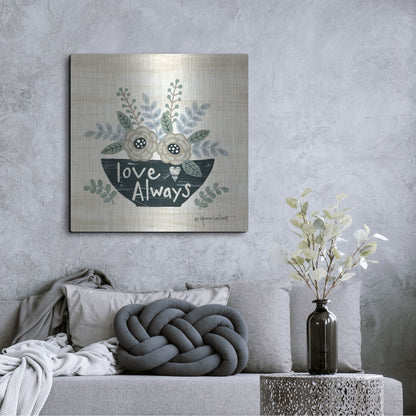 Luxe Metal Art 'Love Always' by Annie LaPoint, Metal Wall Art,36x36