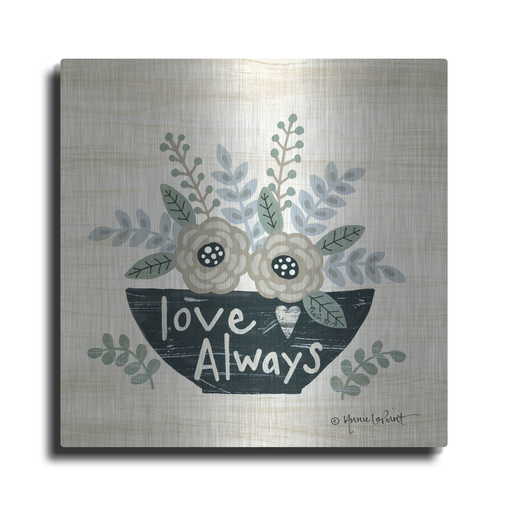 Luxe Metal Art 'Love Always' by Annie LaPoint, Metal Wall Art