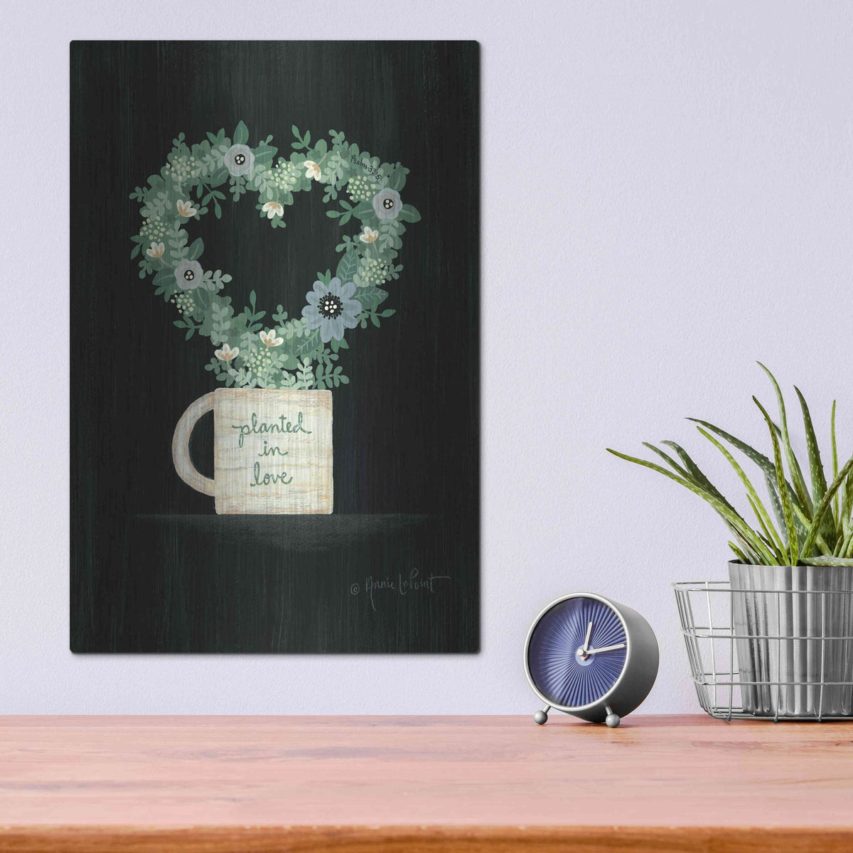 Luxe Metal Art 'Planted in Love' by Annie LaPoint, Metal Wall Art,12x16