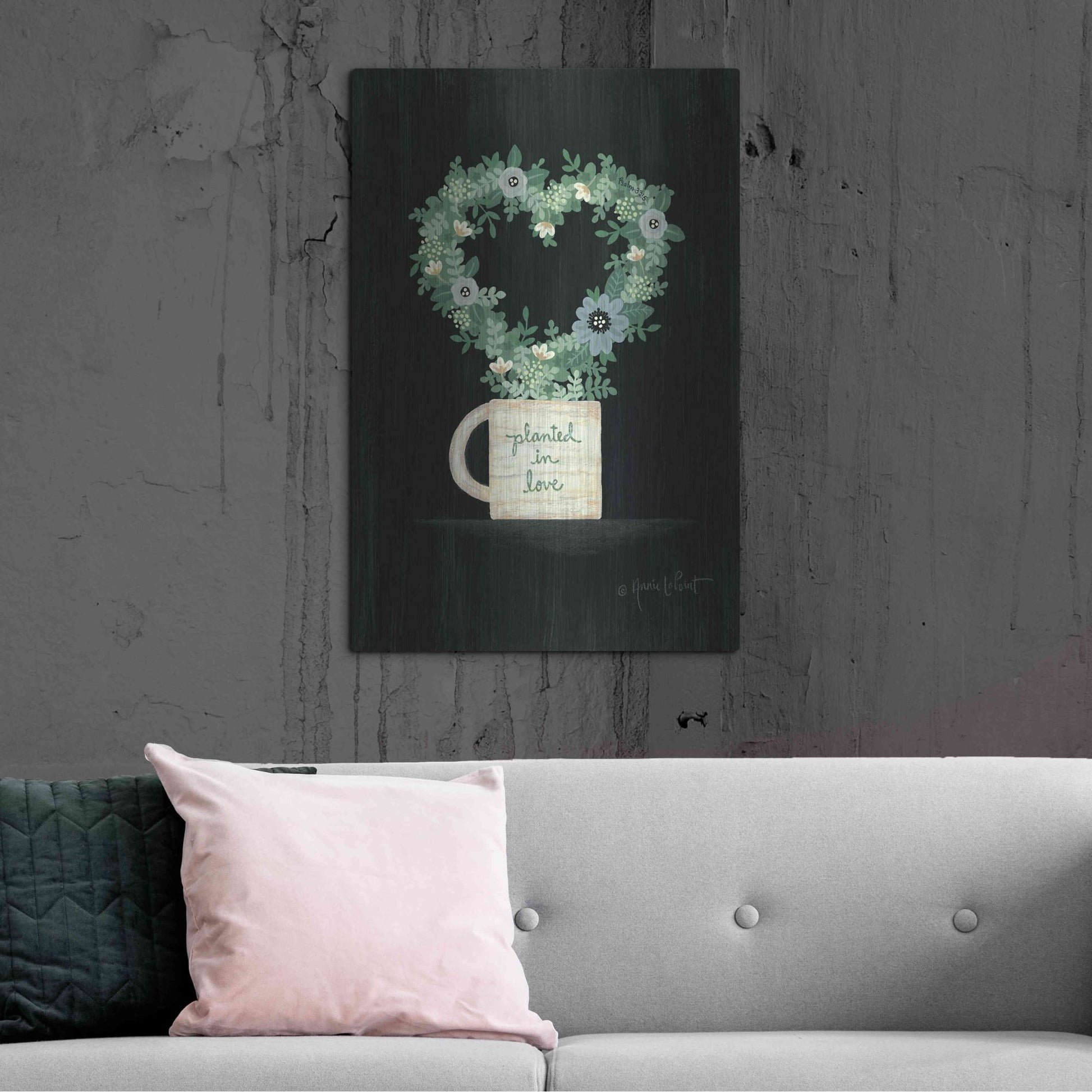 Luxe Metal Art 'Planted in Love' by Annie LaPoint, Metal Wall Art,24x36