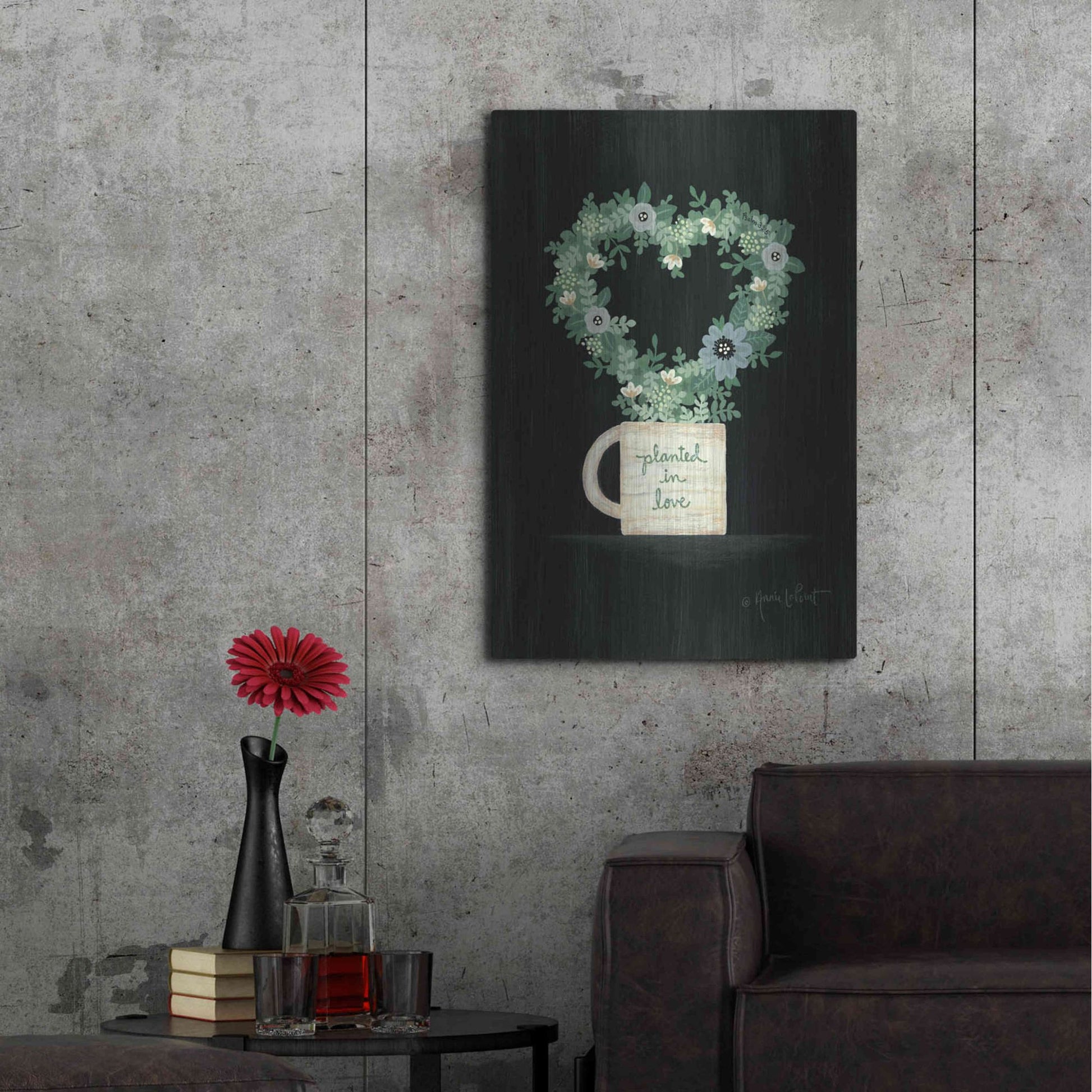 Luxe Metal Art 'Planted in Love' by Annie LaPoint, Metal Wall Art,24x36