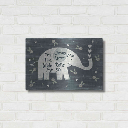 Luxe Metal Art 'Jesus Loves Me Elephant' by Annie LaPoint, Metal Wall Art,24x16