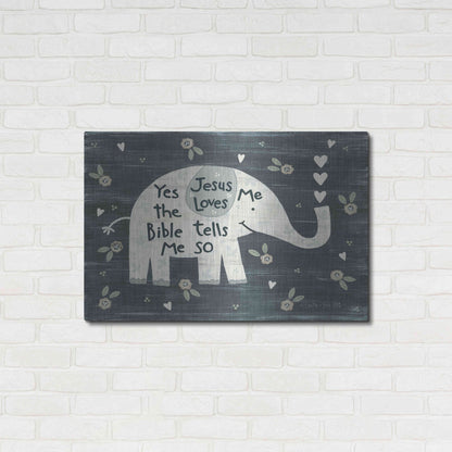 Luxe Metal Art 'Jesus Loves Me Elephant' by Annie LaPoint, Metal Wall Art,36x24