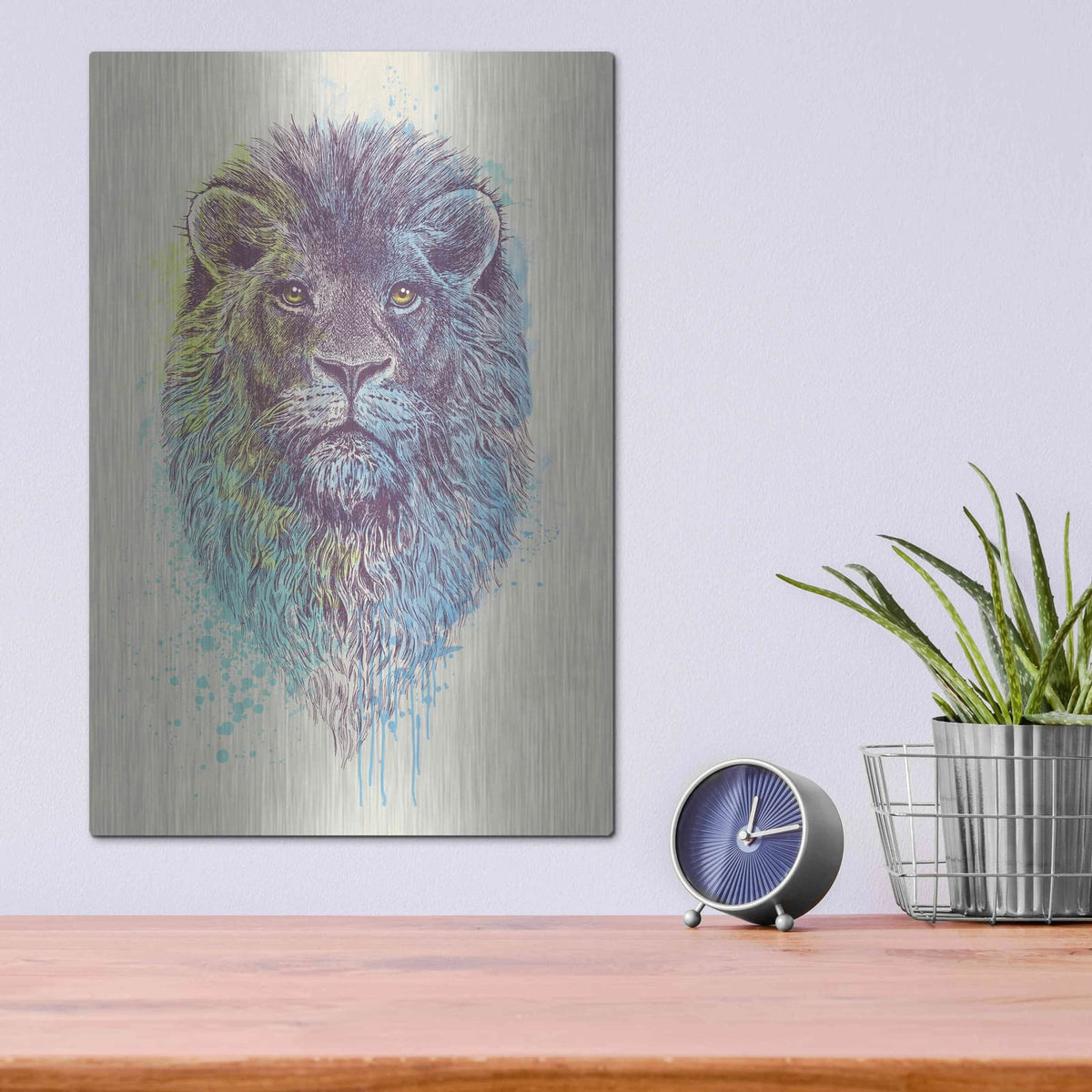 'Lion King' by Rachel Caldwell – Metal Wall Art, 12x16 room view