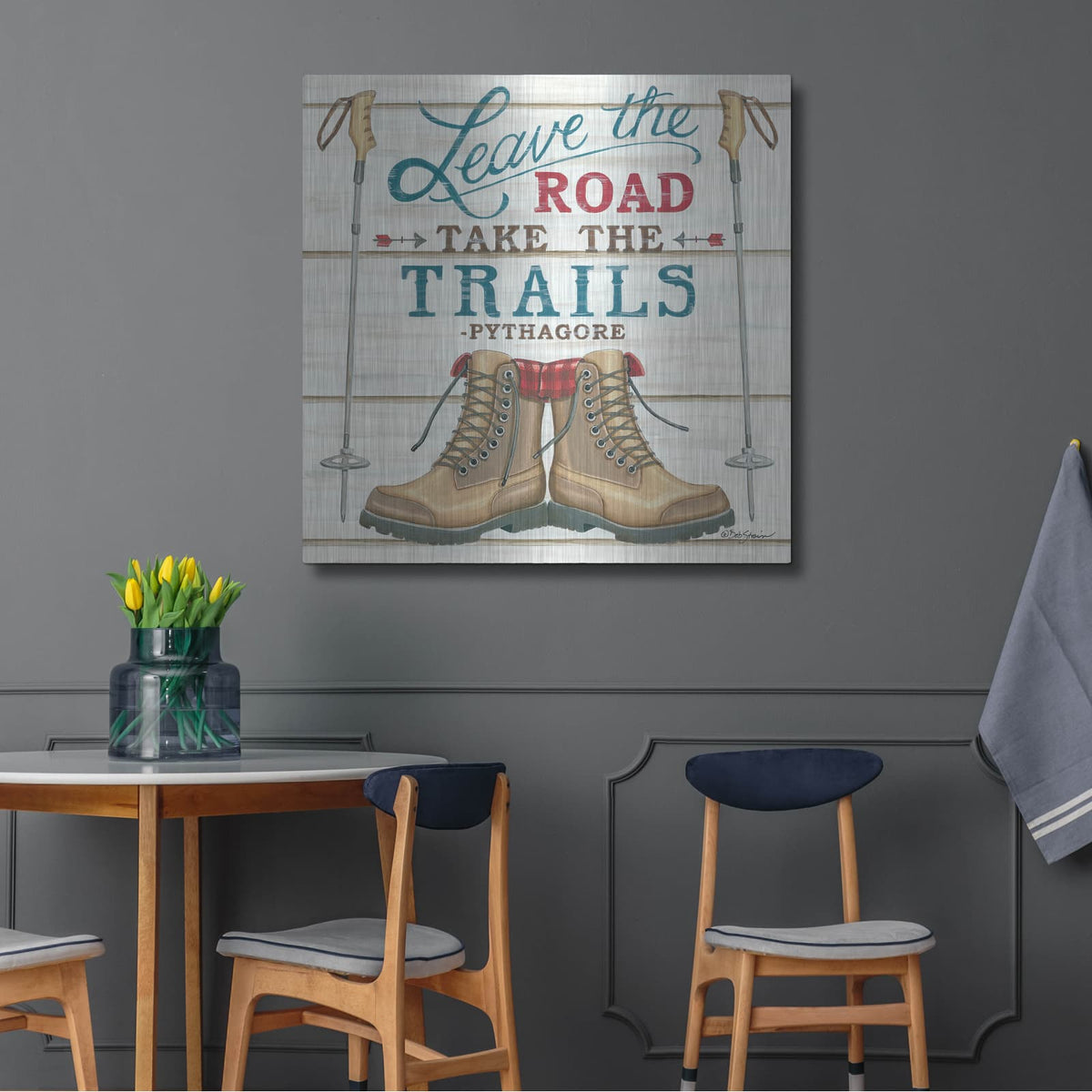 'Leave the Road' by Deb Strain – Metal Wall Art, 36x36 room view