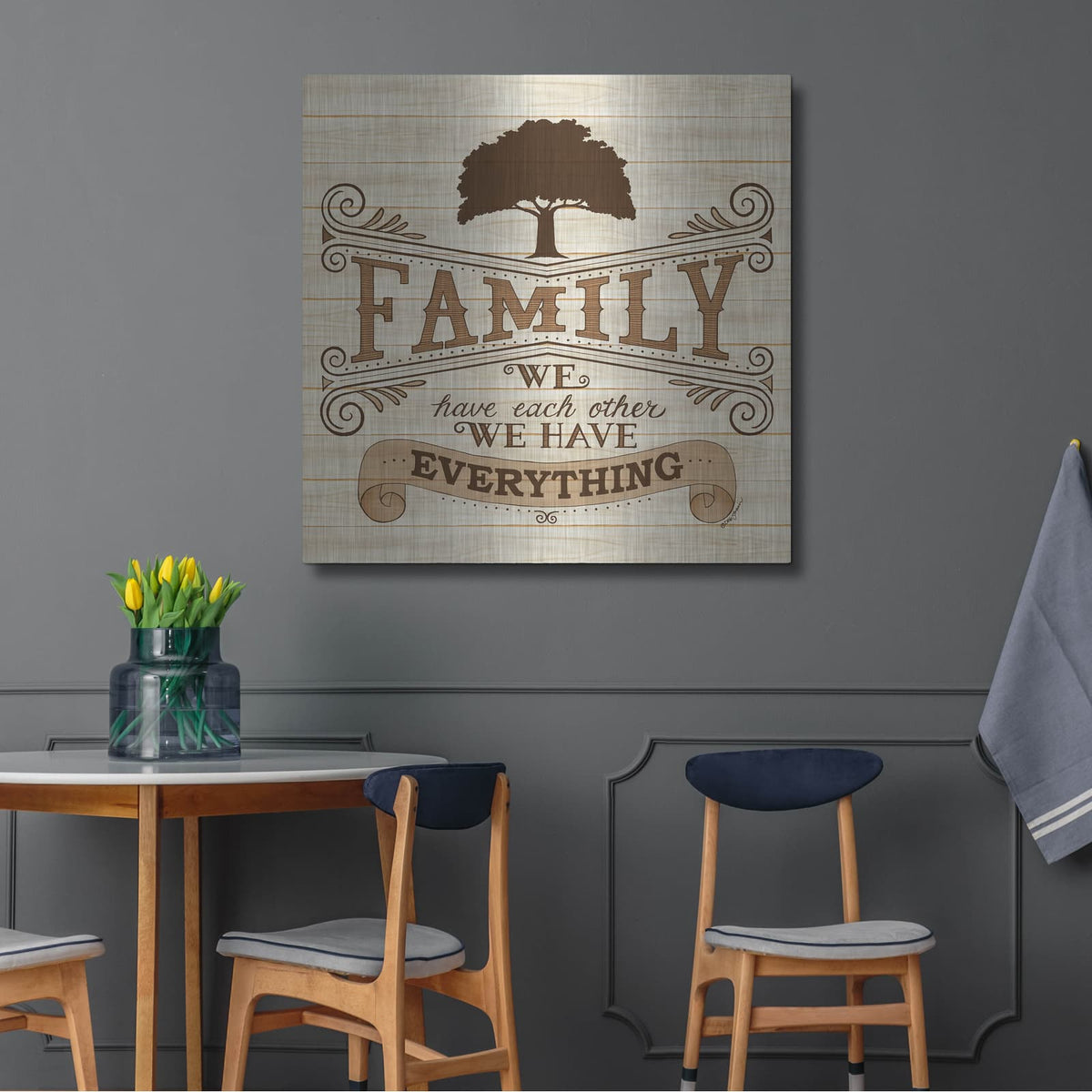 'Family' by Deb Strain – Metal Wall Art, 36x36 room view