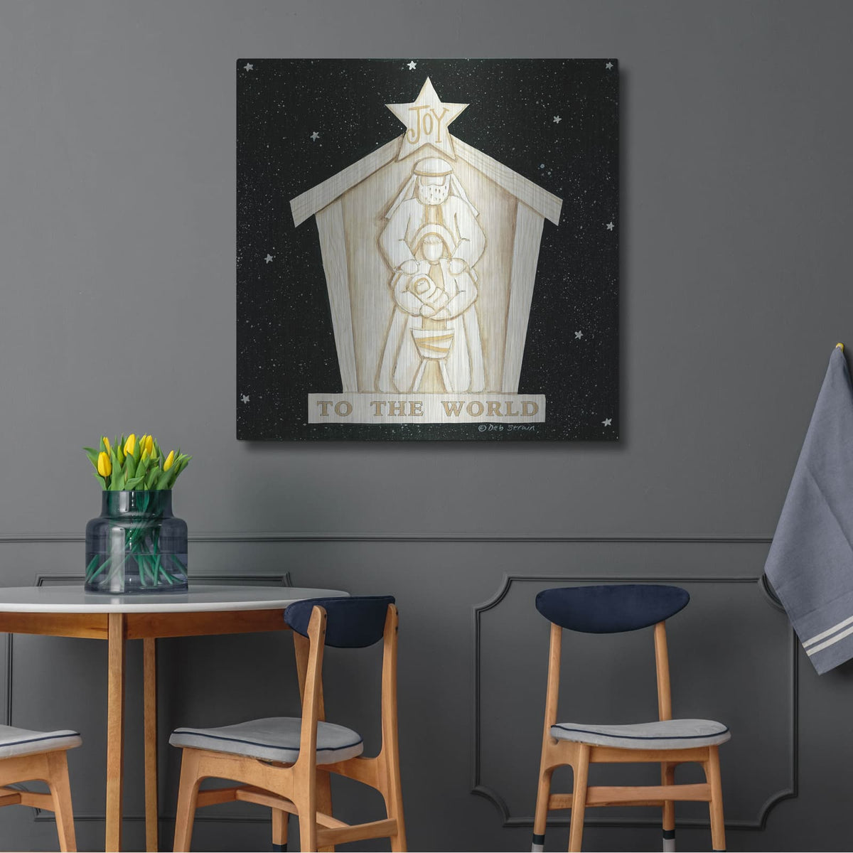 'Joy Manger' by Deb Strain – Metal Wall Art, 36x36 room view