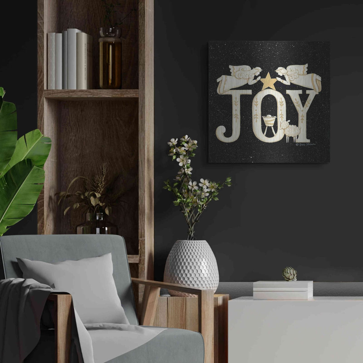 'Joy Angels' by Deb Strain – Metal Wall Art, 24x24 room view