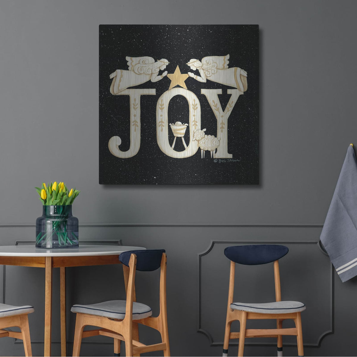 'Joy Angels' by Deb Strain – Metal Wall Art, 36x36 room view