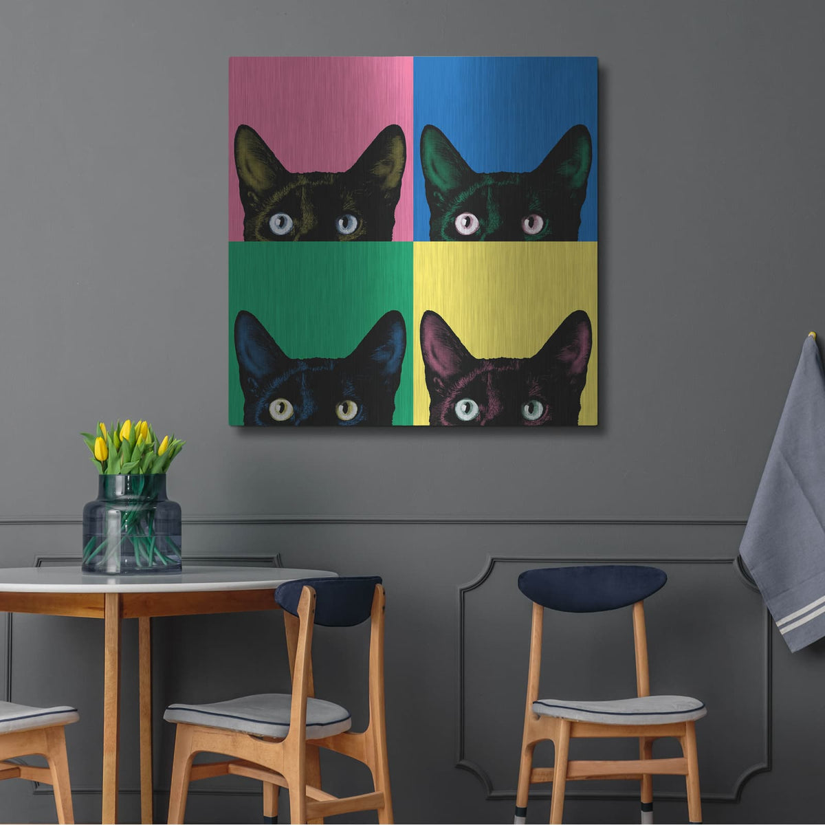 'Curiosity Pop' by Jon Bertelli – Metal Wall Art, 36x36 room view