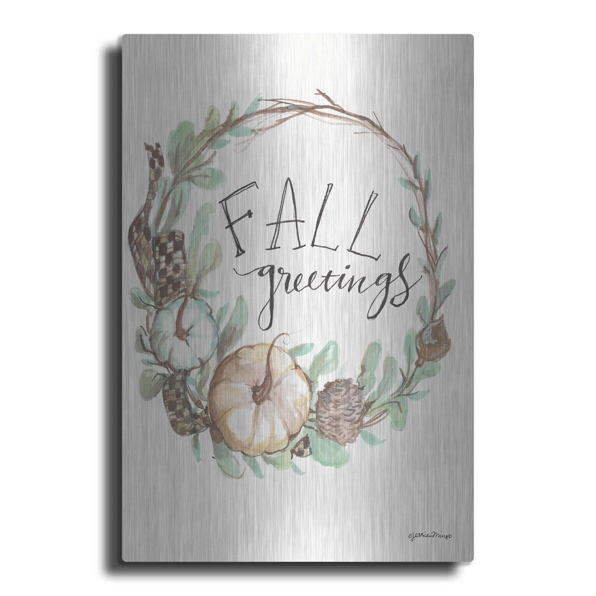 'Fall Greetings' by Jessica Mingo – Metal Wall Art