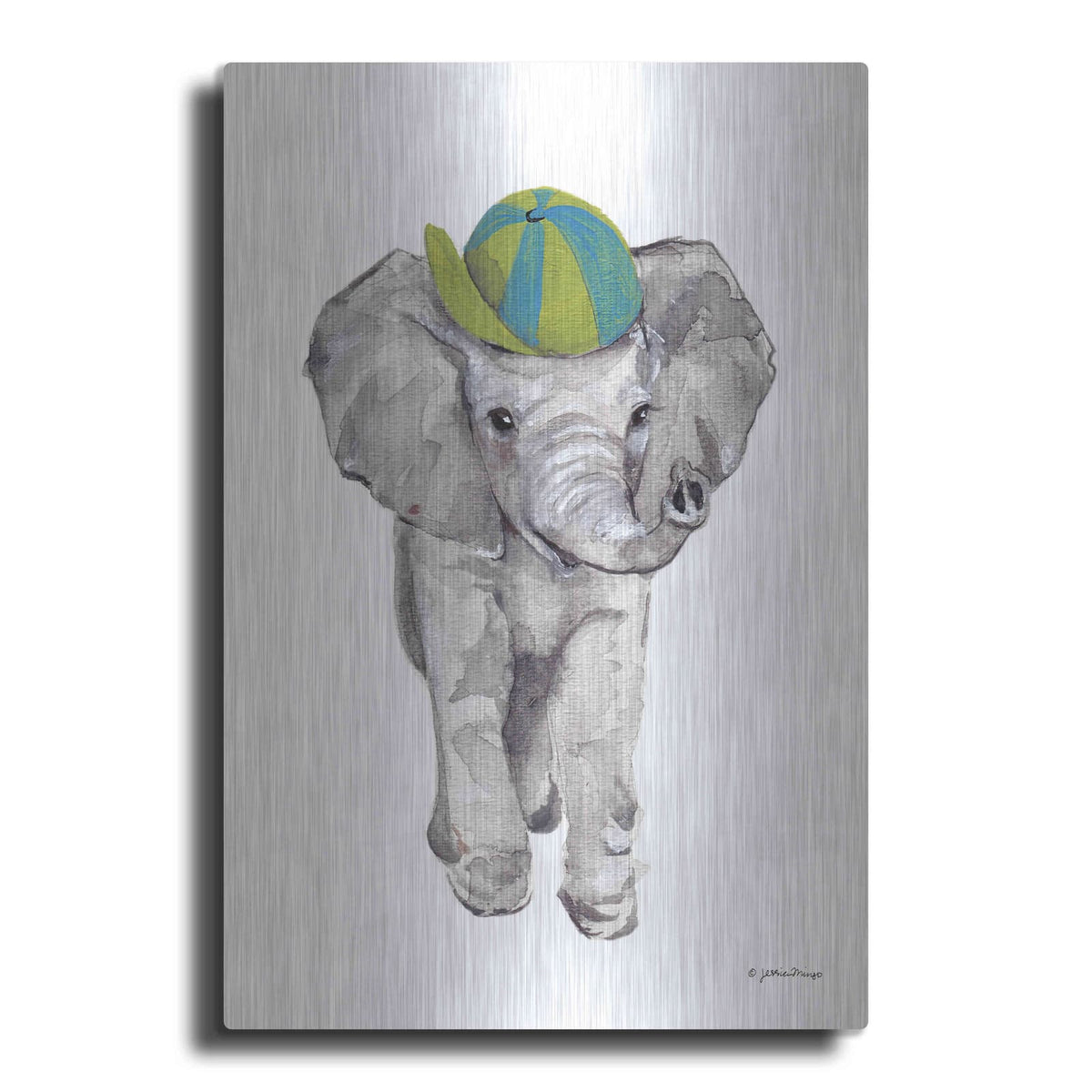 'Baby Elephant' by Jessica Mingo – Metal Wall Art
