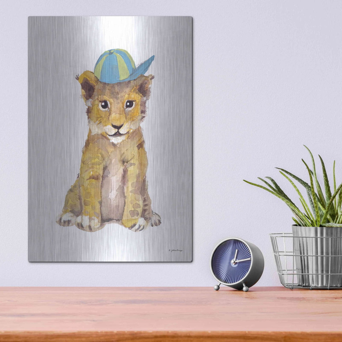'Cool Cub' by Jessica Mingo – Metal Wall Art, 12x16 room view
