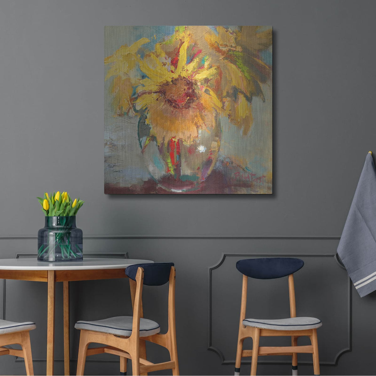'Water Globe Blossoms' by Beth Forst – Metal Wall Art, 36x36 room view