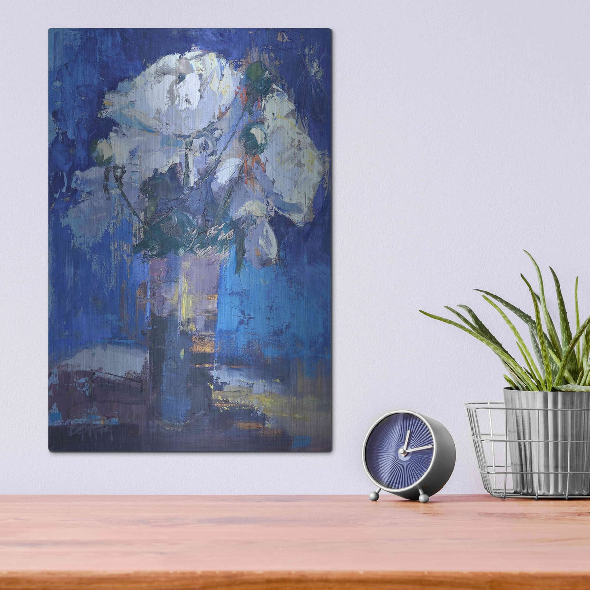 'White Peonies' by Beth Forst – Metal Wall Art, 12x16 room view