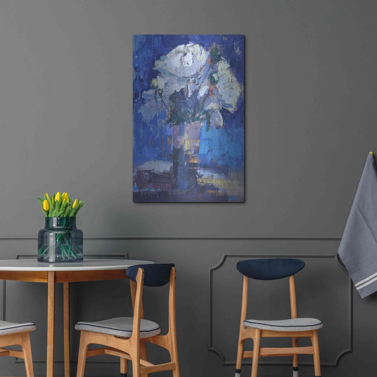'White Peonies' by Beth Forst – Metal Wall Art, 24x36 room view