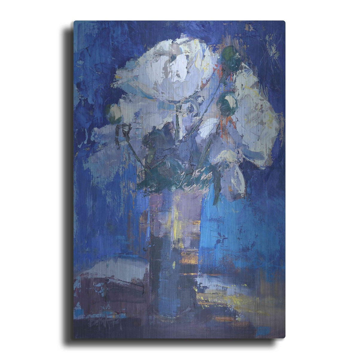 'White Peonies' by Beth Forst – Metal Wall Art