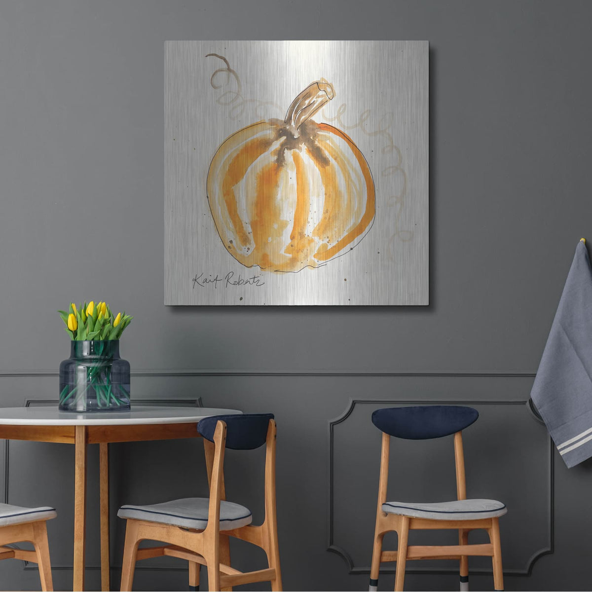 'P is for Pumpkin' by Kait Roberts – Metal Wall Art, 36x36 room view