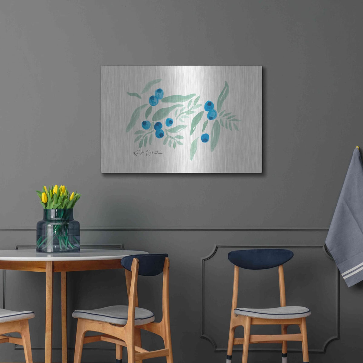 'Bountiful Blueberries from Maine' by Kait Roberts – Metal Wall Art, 36x24 room view